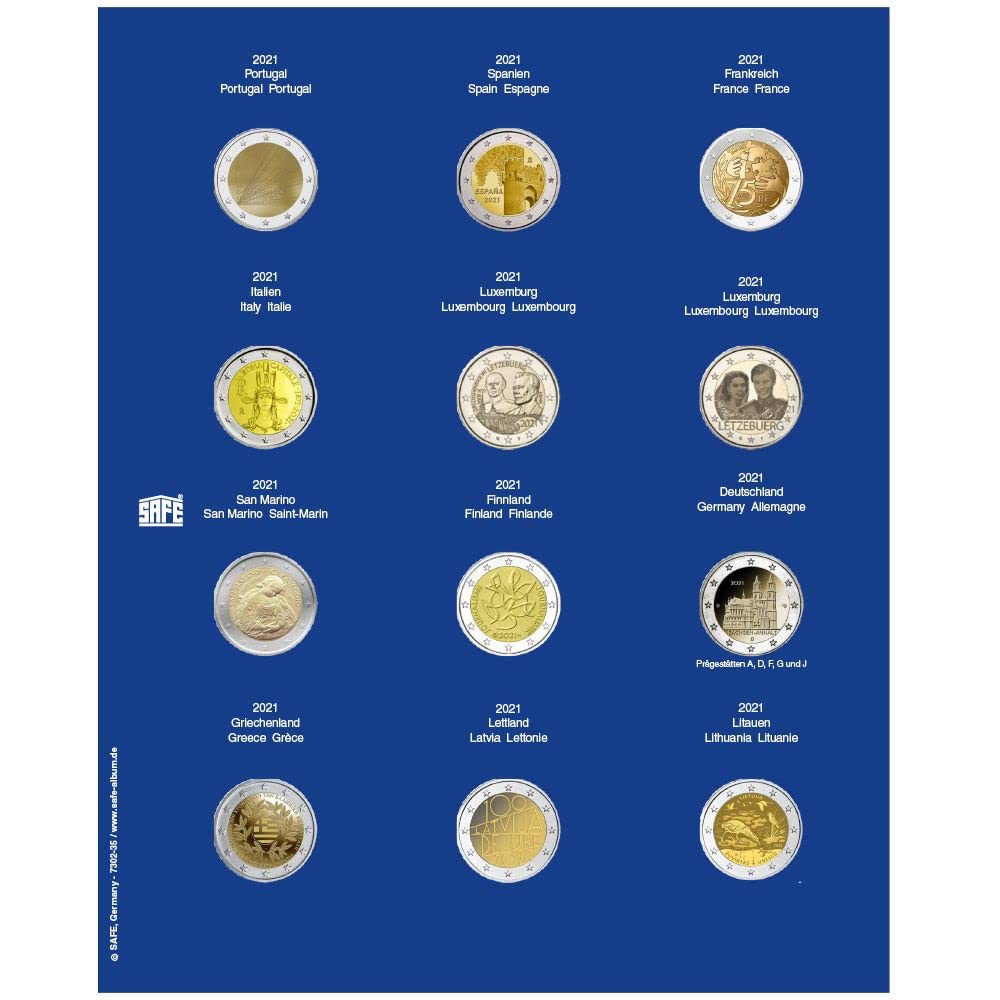 SAFE Sammelsysteme 7302-32 foglio 2 euro 2020 con capsule