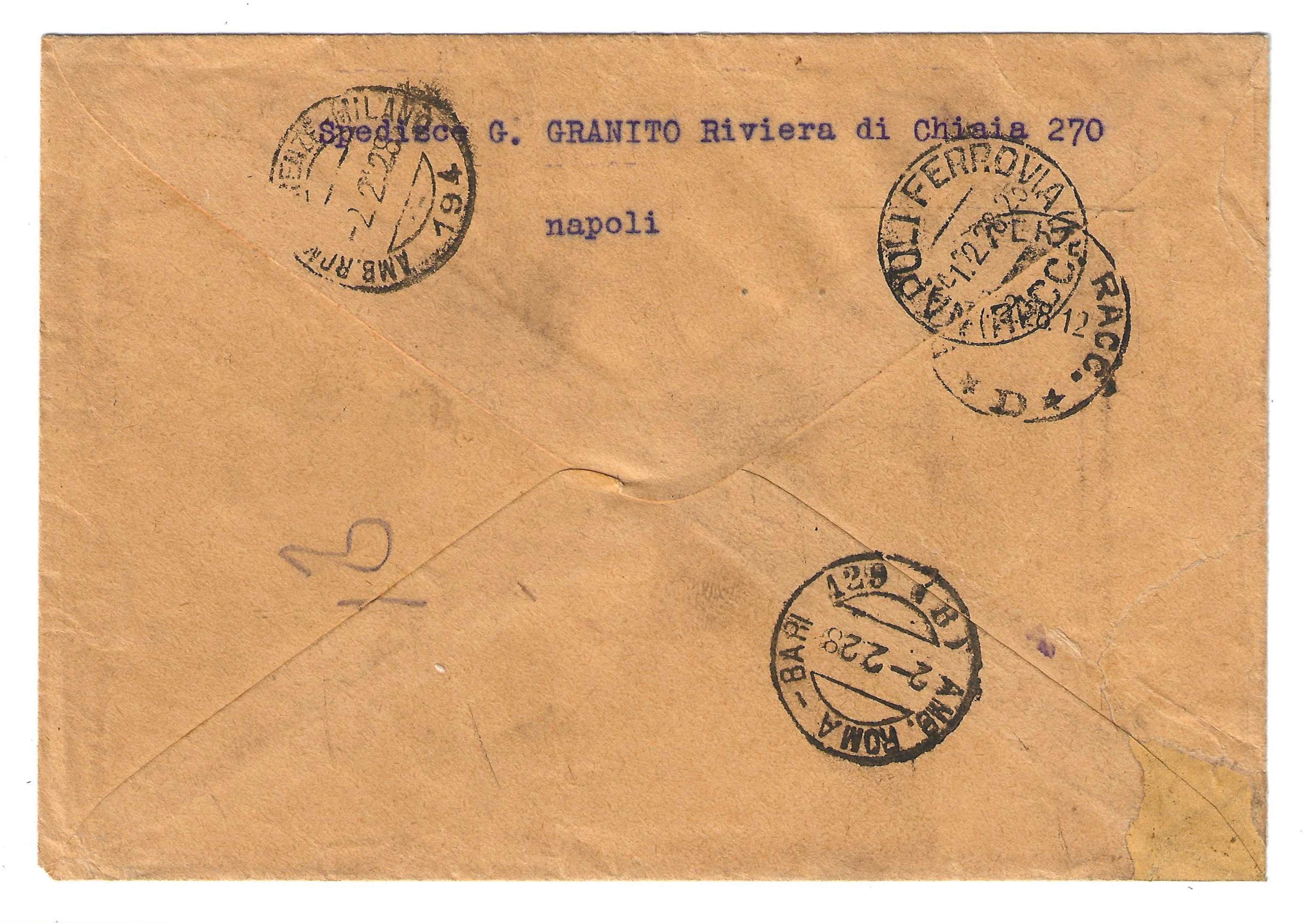TS Collezionismo Filatelia Busta 1928 Veglie Floreale 2,50 lire