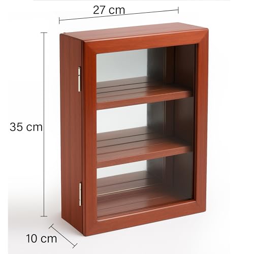 Safe 5992 vetrina medaglie legno mogano specchio 35x27 cm