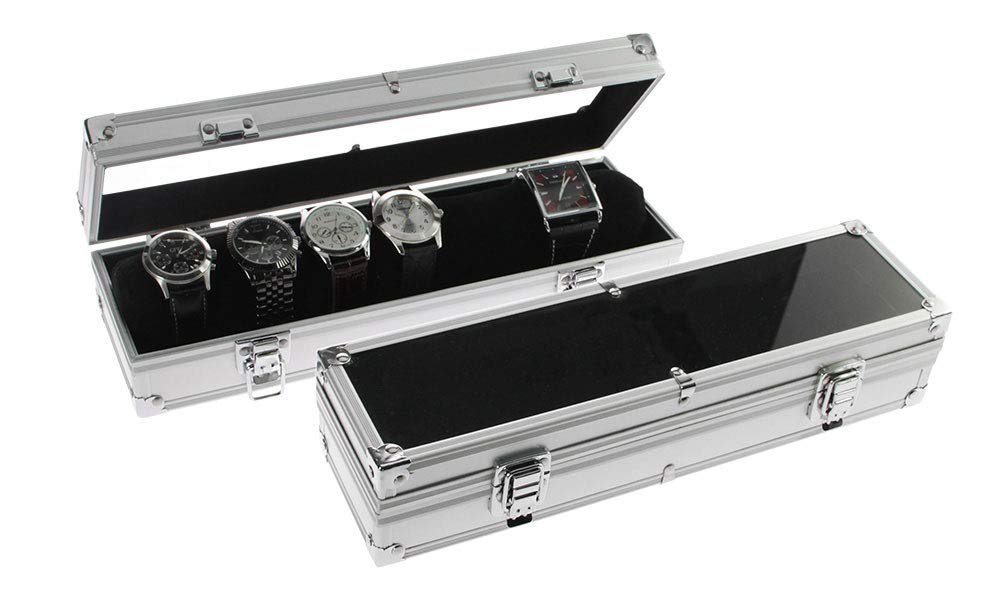 SAFE 255 portaorologi alluminio 7 posti vetro