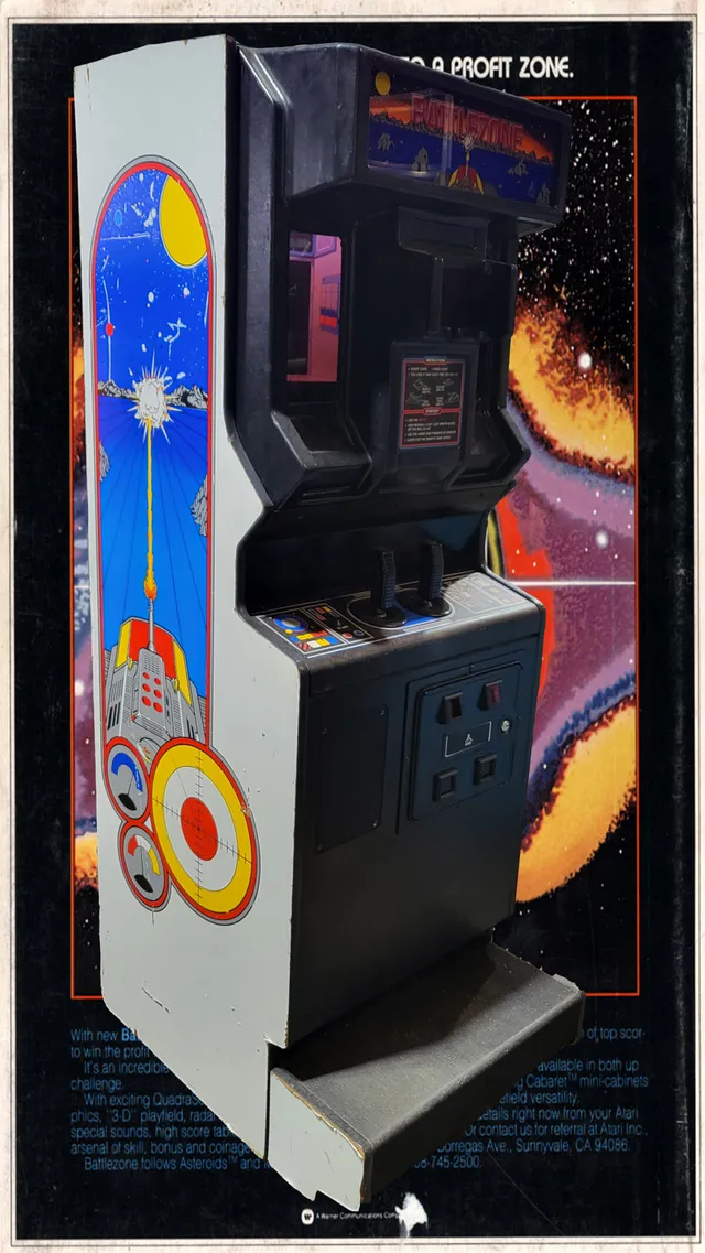 Arcade Story Arcade Battlezone Atari cabinato carri vettoriale