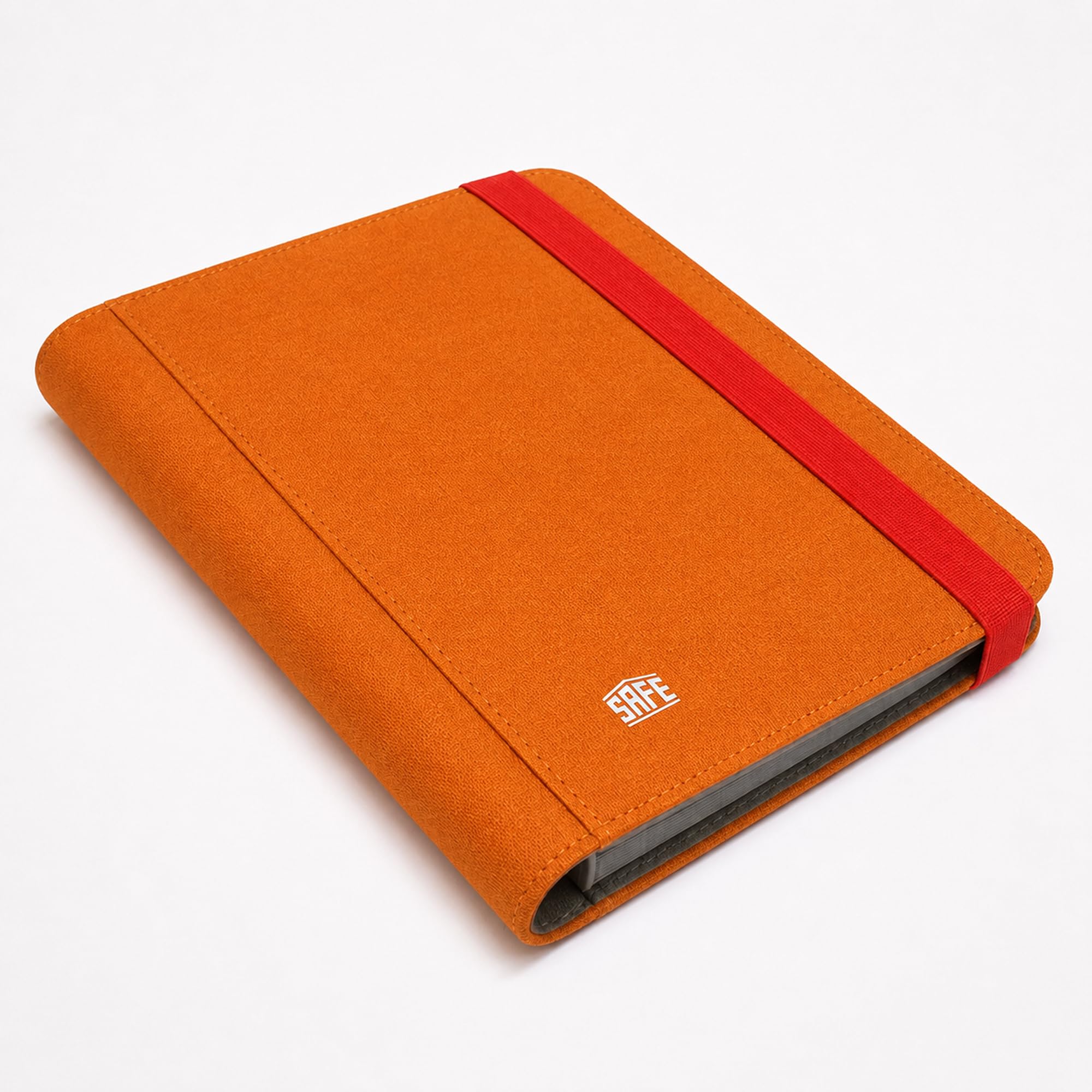 Safe Sammelkarten Album 160 Carte Arancione Soft-Touch Elastico