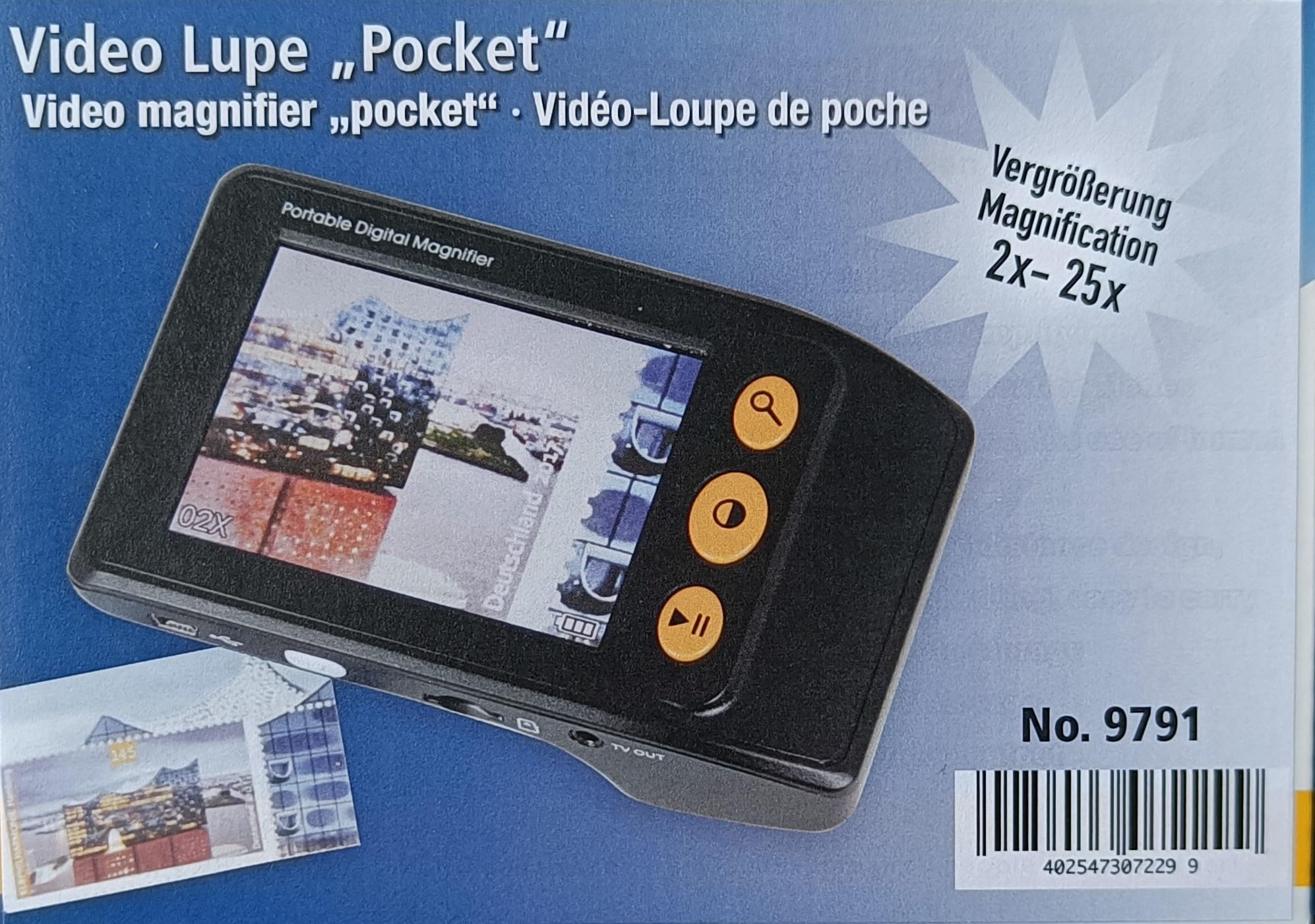Safe 9791 Lente Elettronica Pocket 2-25x Schermo 9 cm