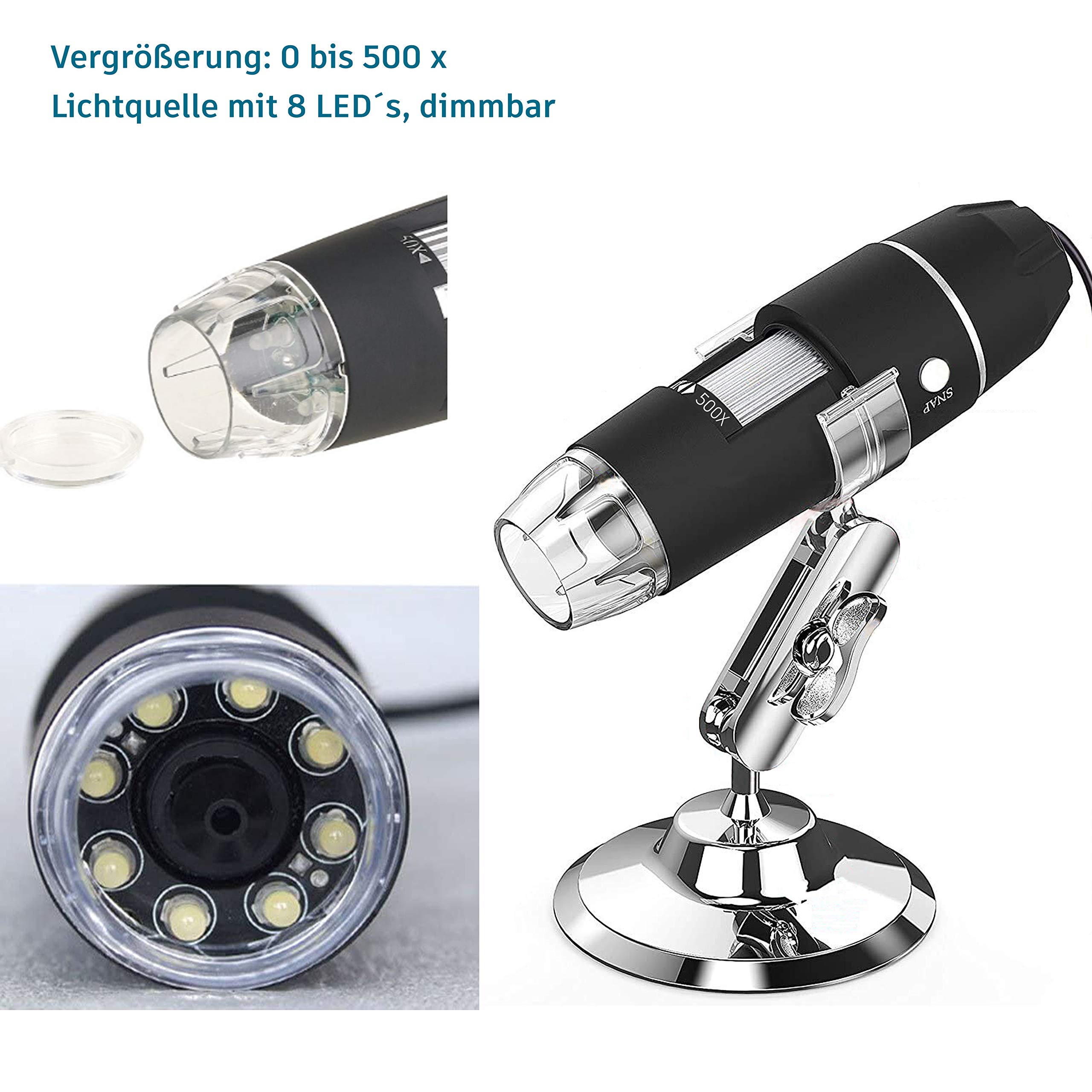 Safe 9757 Microscopio Digitale USB 500x 8 LED Monete