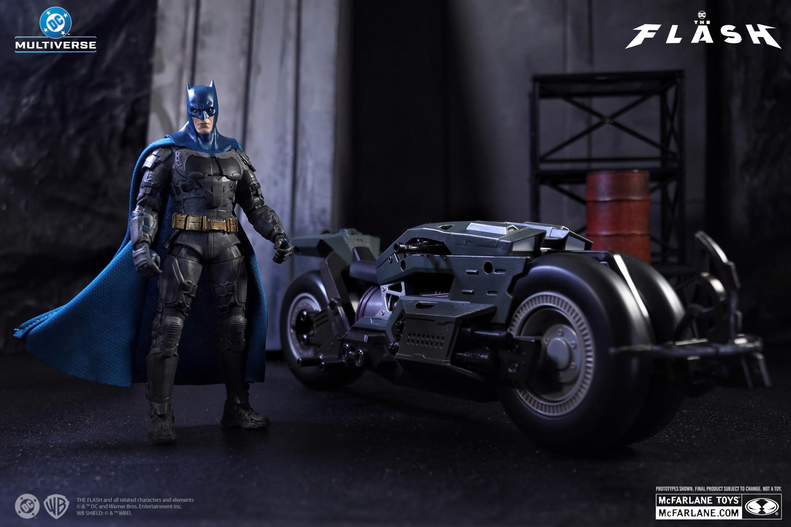 McFarlane DC Multiverse Batman Batcycle action figure Flash 7" 2pk