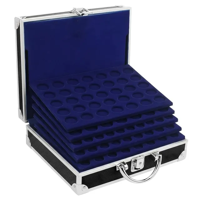 Safe 9801 valigia portamonete alluminio 6 vassoi 200 monete