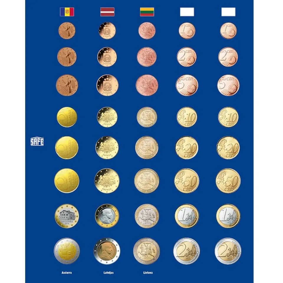 Safe 1861 Set 5 Pagine Euro 1 cent-2 euro per Topset 7817