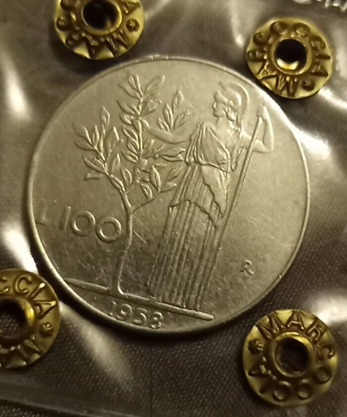 TS Collezionismo Numismatica Repubblica 100 Lire 1958 BB Periziata