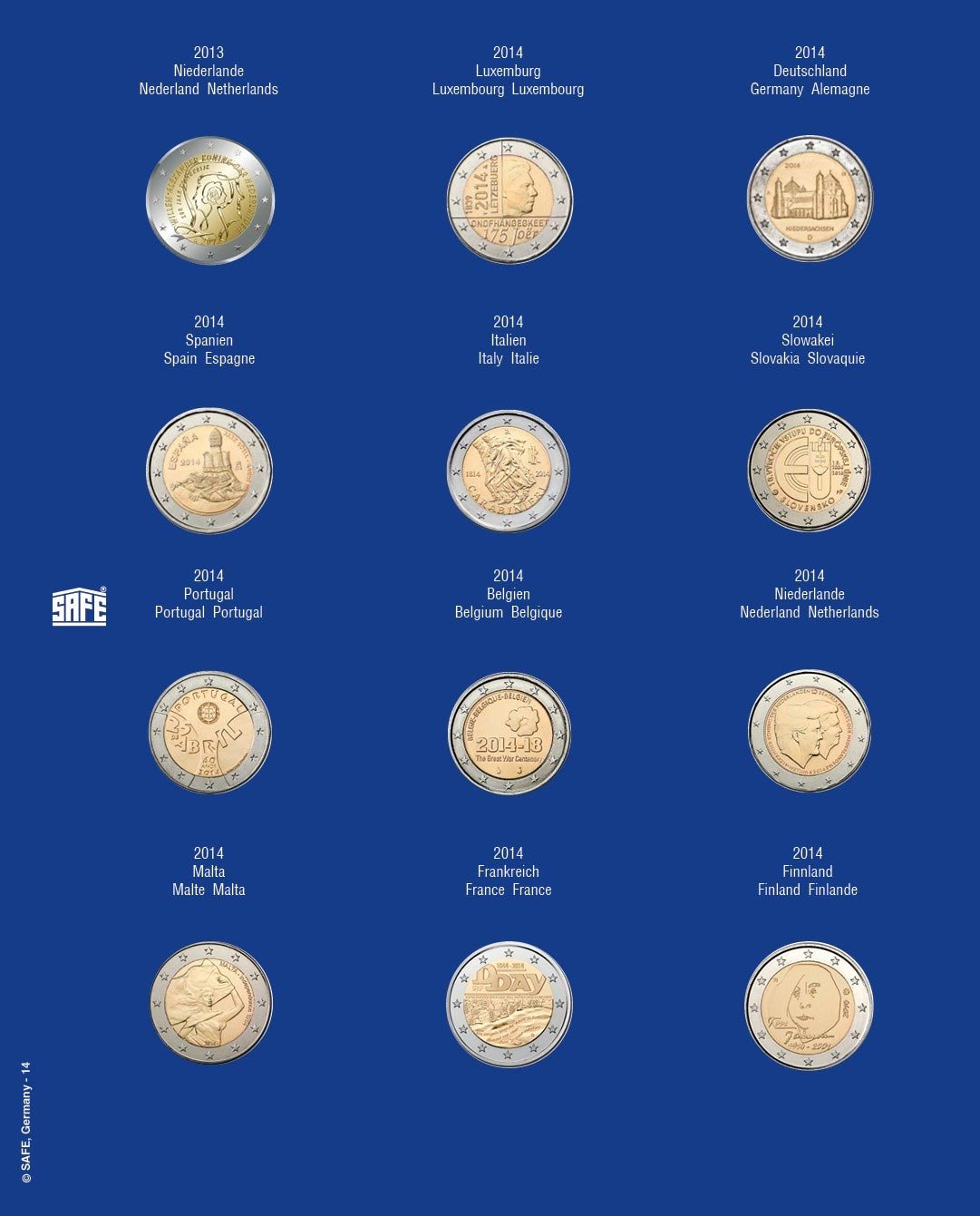 SAFE 7302-14 foglio 2 euro 2014 per monete in capsula