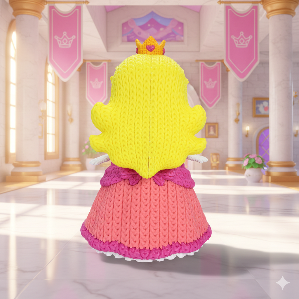 L'Atelier di Zelda Stampe Incantate Peach statuina crochet