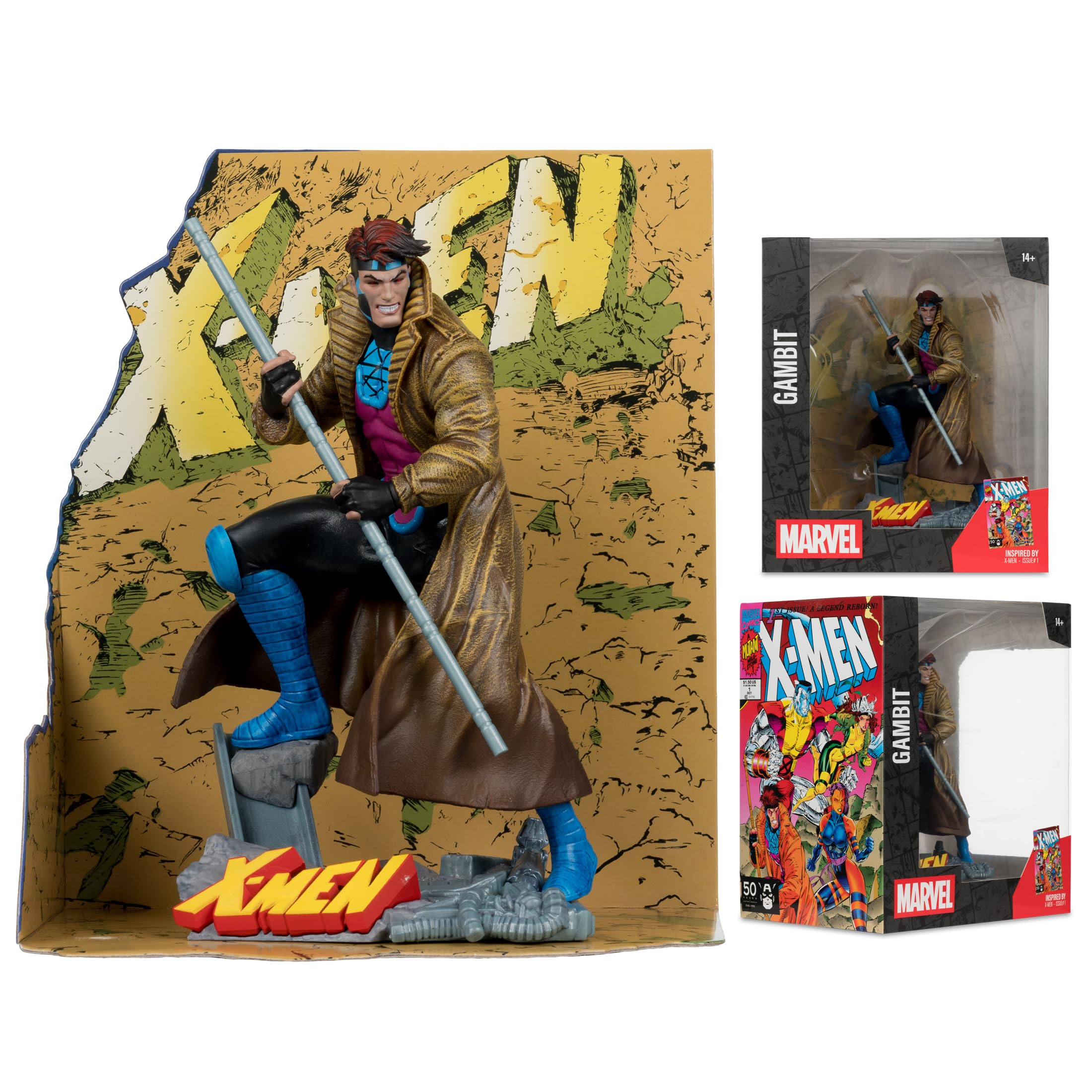 McFarlane Marvel Gambit statua 1:10 scena X-Men #1 con base