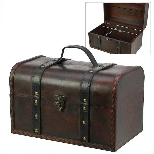 Safe Schatzkoffer Maxi bauletto legno 26x16x16 cm stile antico