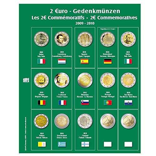 Safe Zusatzblätter 7341-6 foglio monete 2 euro 2009-2010