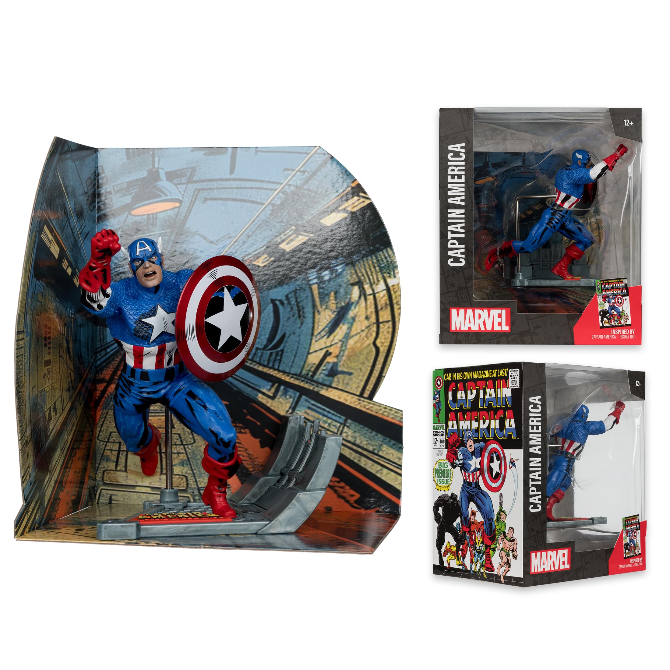 McFarlane Marvel Capitan America 100 statua 1:10 con scena
