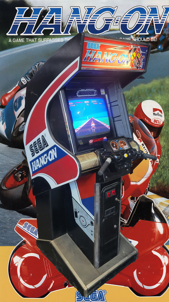 Arcade Story Guida e Corse Hang-On SEGA cabinato moto arcade