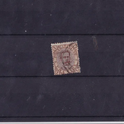 TS Collezionismo Filatelia Umberto I 1 lira francobollo usato