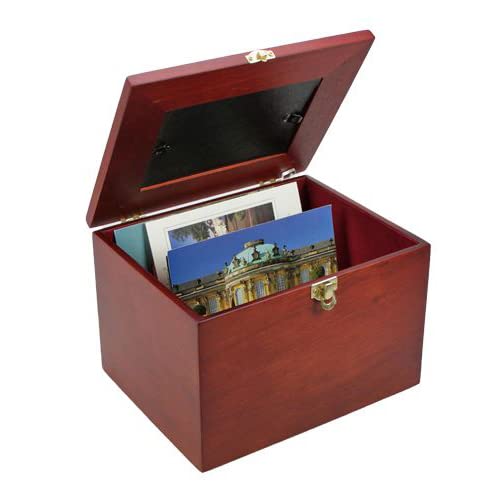 Safe 5870 Scatola Legno Acajou 400 cartoline velluto rosso