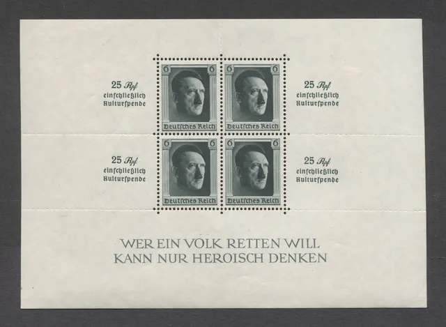 TS Collezionismo Filatelia Germania Reich foglietto BF11 MNH nuovo