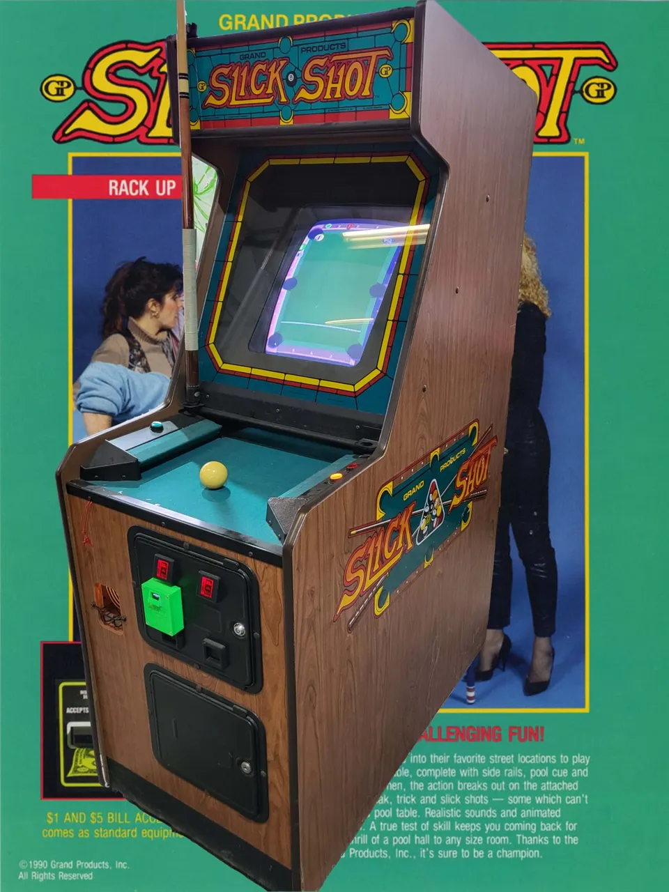 Arcade Story Arcade Slick Shot cabinato biliardo 1 giocatore