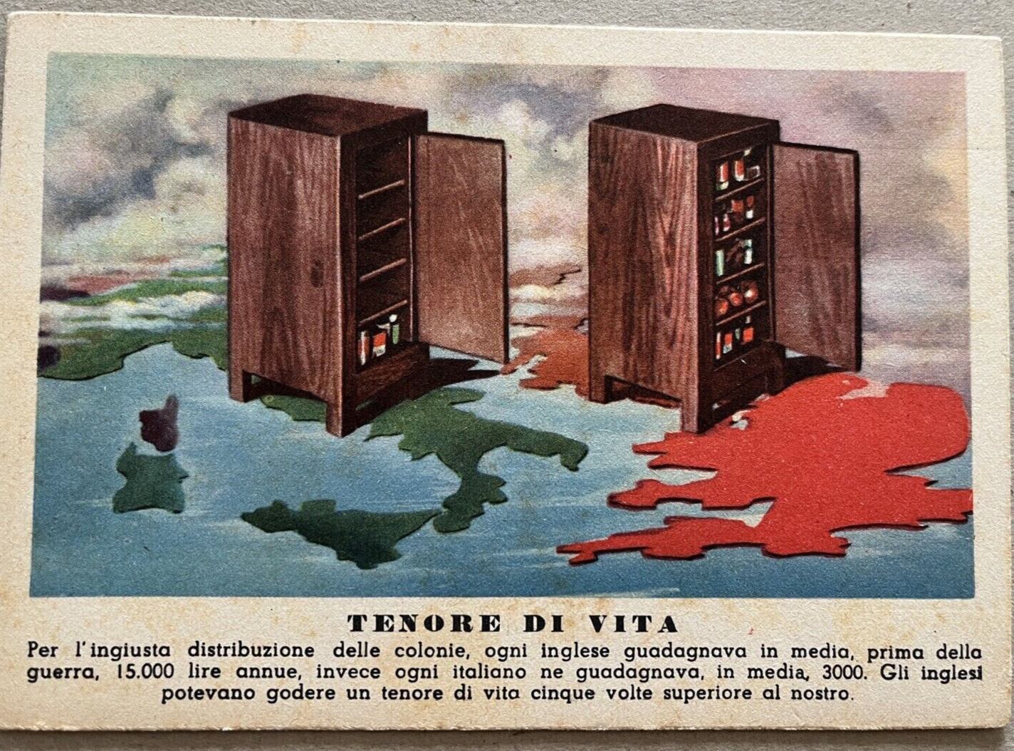 Cartolina Tenore di Vita Africa Propaganda Militare Non Viaggiata