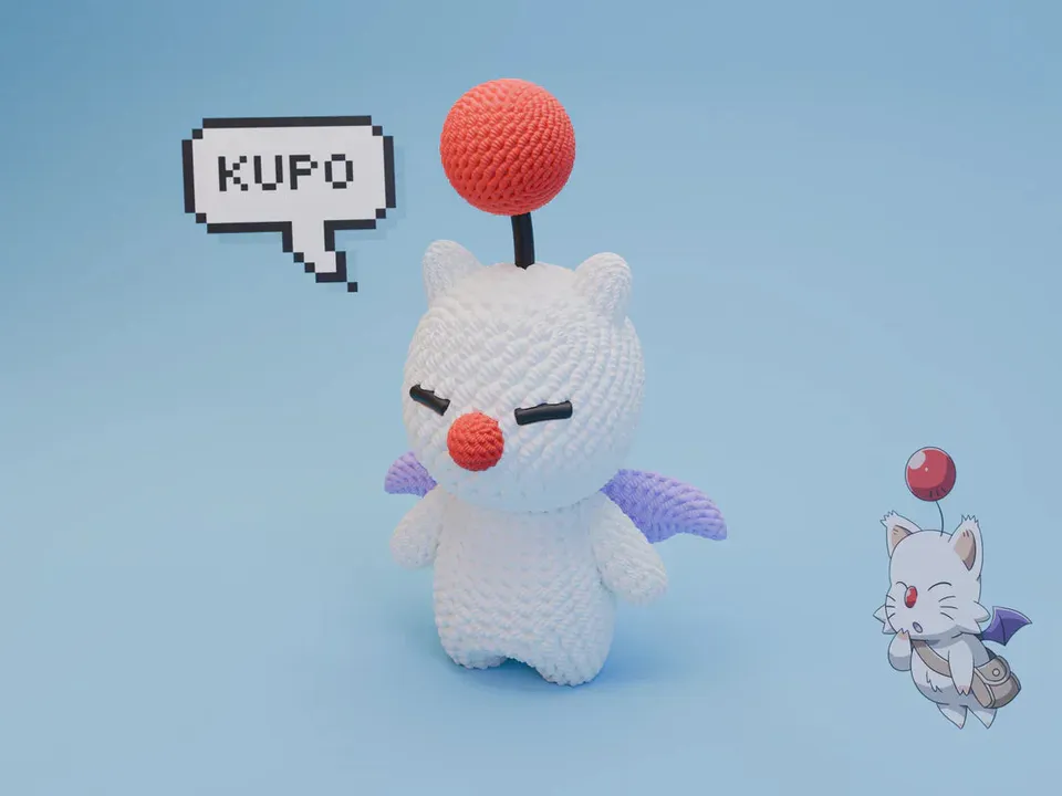L'Atelier di Zelda Stampe Incantate Moogle statua crochet PLA