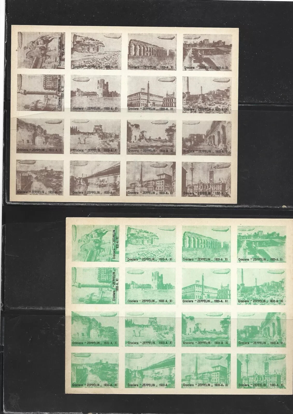 TS Collezionismo Filatelia Zeppelin 1933 lotto 4 foglietti chiudilettera