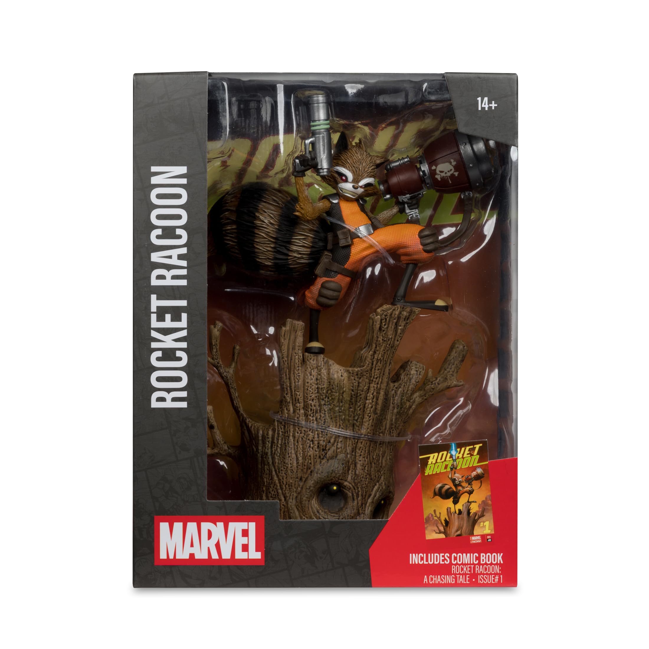 McFarlane Marvel Rocket Raccoon statua 1:6 con fumetto