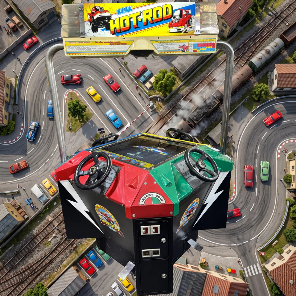 Arcade Story Guida e Corse Hot Rod SEGA 1988 cabinato 4 giocatori