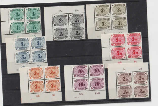Malta 1973 Segnatasse Serie Completa Francobolli Quartina MNH