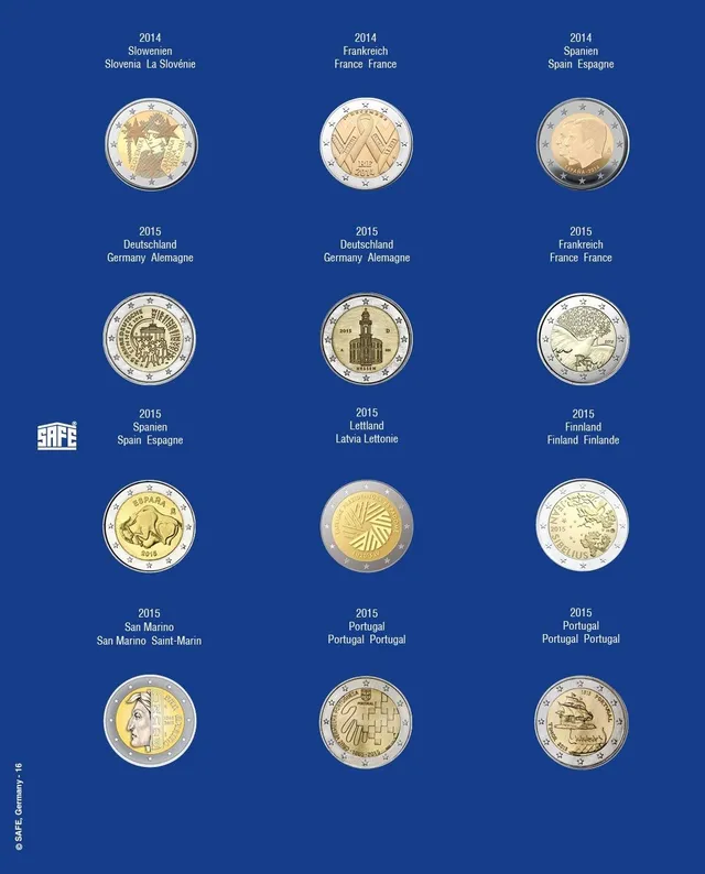 Safe 7302-16 foglio aggiuntivo 2 euro 2015 per capsula