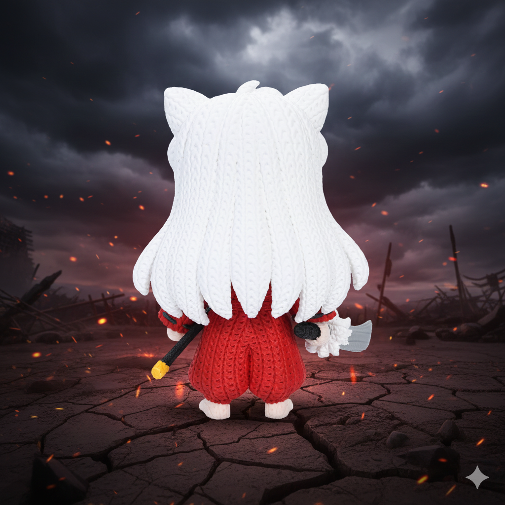 L'Atelier di Zelda Stampe Incantate Statua Inuyasha Crochet Media PLA