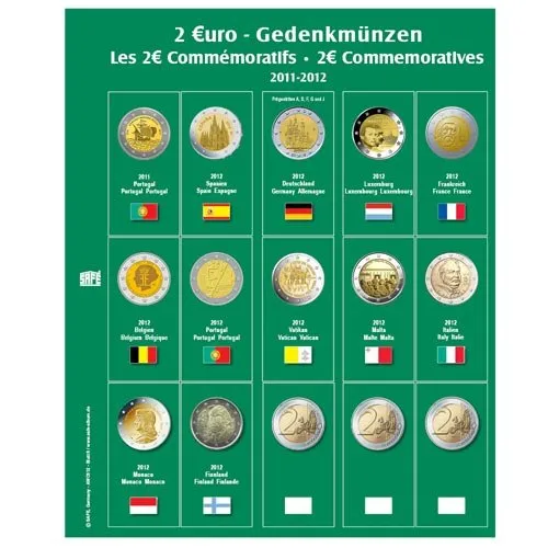 Safe 7341-11 foglio premium monete 2 euro 2013