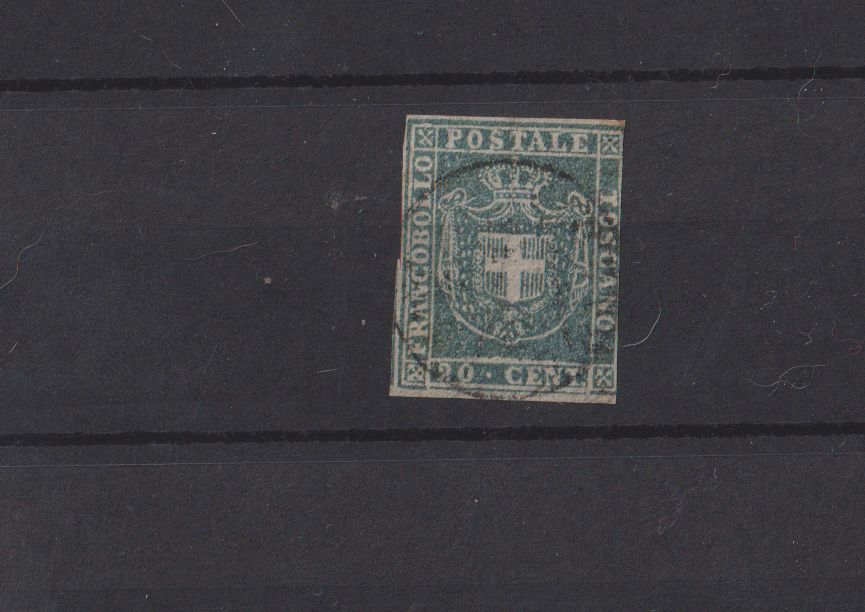 Toscana 5 Cent 1860 Verde Francobollo Usato Gov. Provvisorio