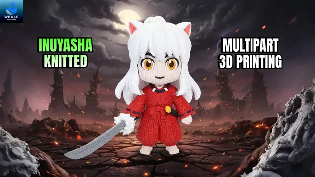 L'Atelier di Zelda Stampe Incantate Statua Inuyasha Crochet Media PLA