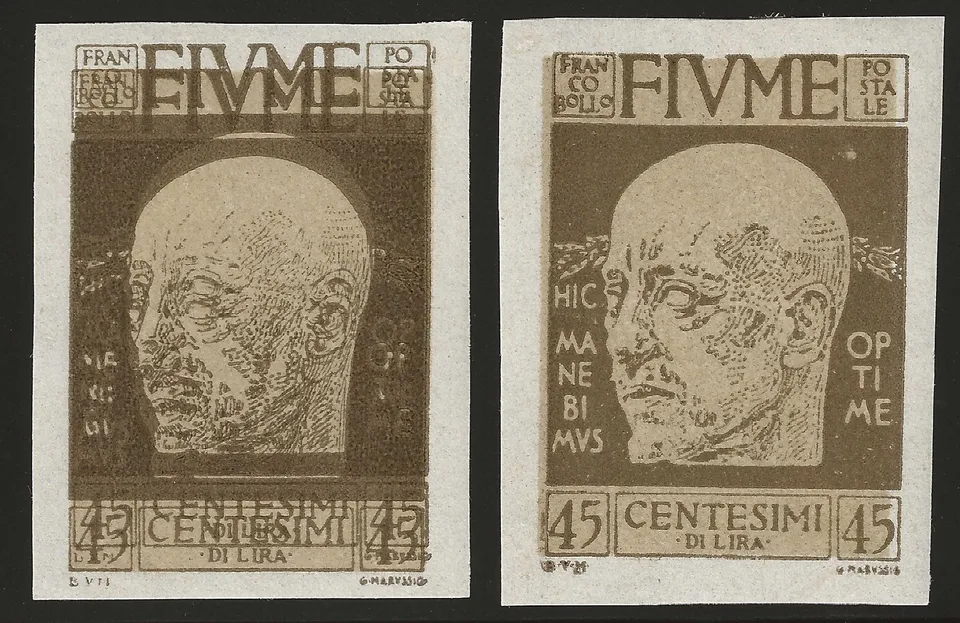 TS Collezionismo Filatelia Fiume D'Annunzio 45c Sassone 119k
