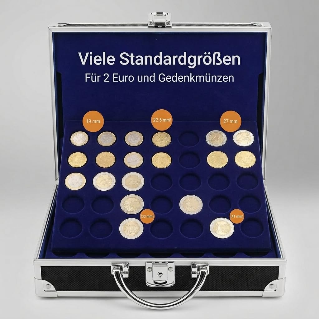 Safe 9801 valigia portamonete alluminio 6 vassoi 200 monete