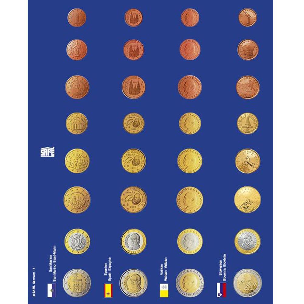 Safe 1865 set 6 fogli album euro in capsula a colori