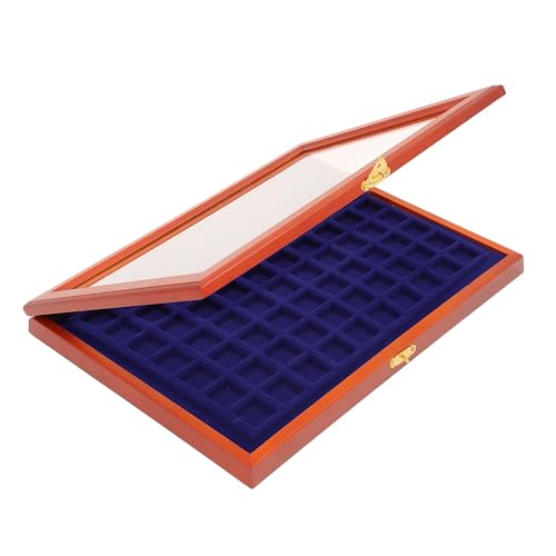 Safe 5902 teca legno 70 monete 25 mm velluto blu