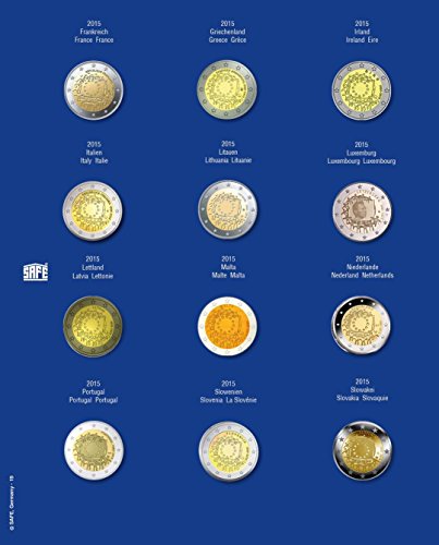 SAFE Sammelsysteme 7302-19 Foglio 2 Euro 2015 per Capsule