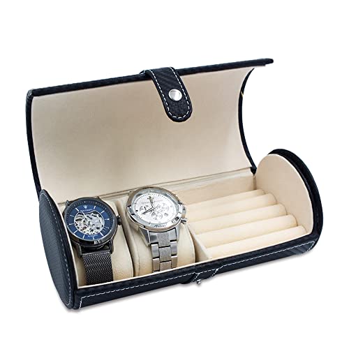 Safe Uhren & Schmuck portagioie legno intarsiato ecopelle nera
