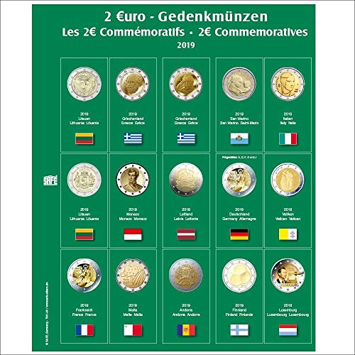 Safe 7341-25 foglio monete 2 euro 2019/2020 per album 7341