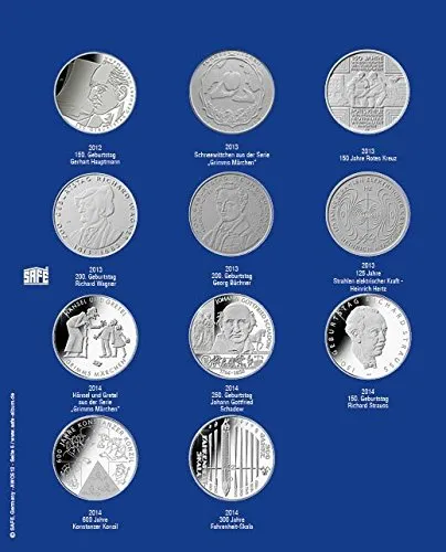 SAFE 7310-6 Foglio Album Monete Euro 2012-2013 10 Euro