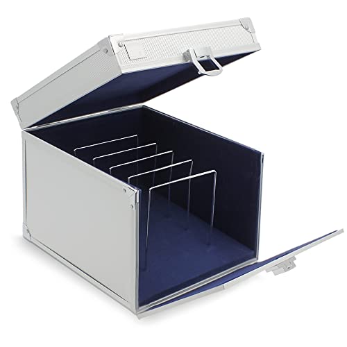 Safe 2937 Valigetta Alluminio Carte A5 Velluto Blu Chiave