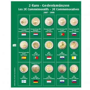 SAFE 7341-3 Foglio Monete 2 Euro 2007-2008 con 7393