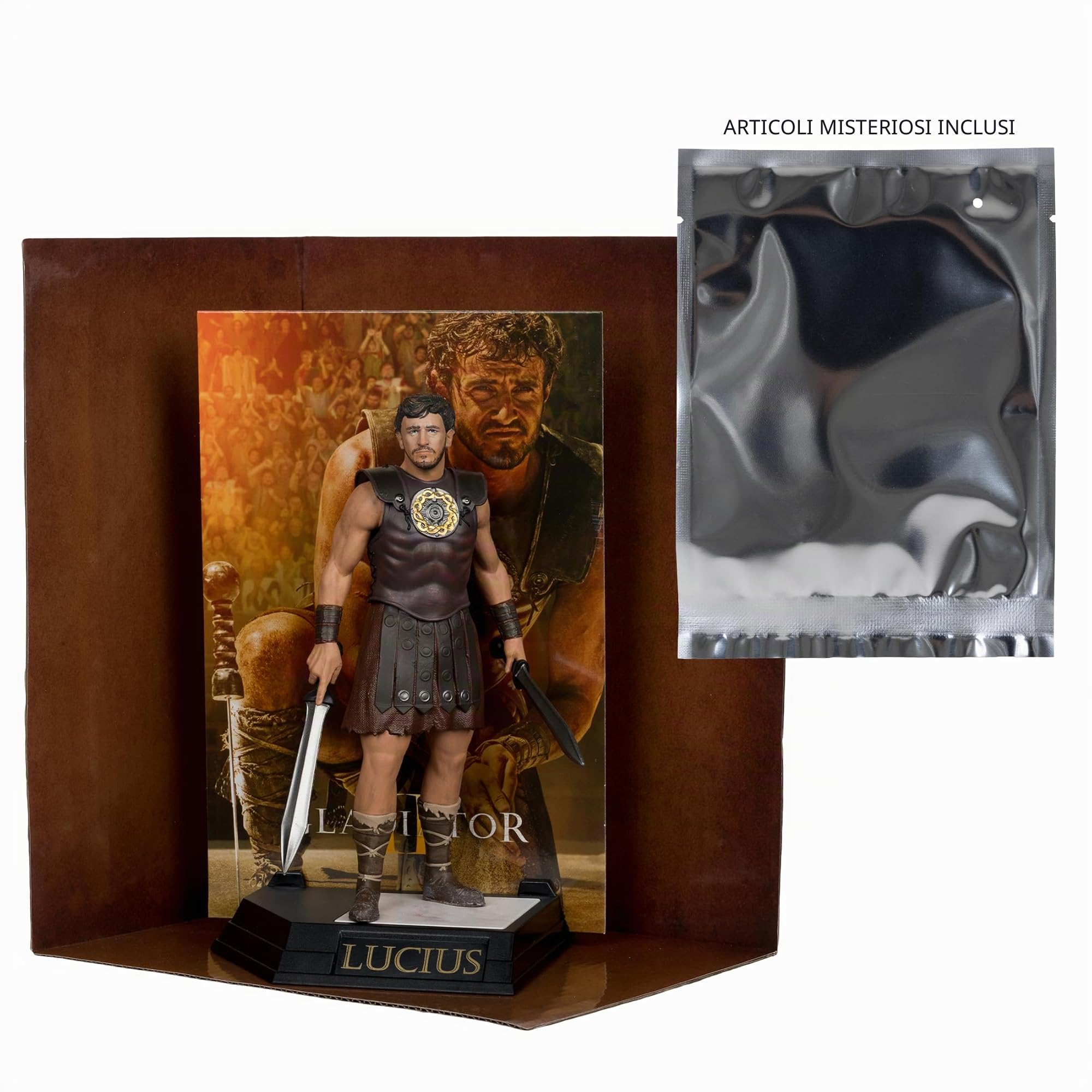 McFarlane Movie Maniacs Lucius Gladiator II figure in posa 15,2 cm