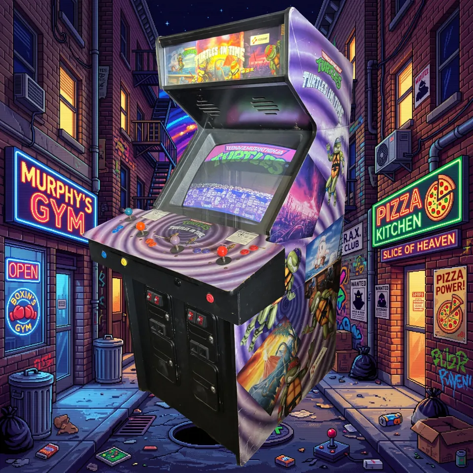 Arcade Story Anni 90 Turtles in Time cabinato 4 giocatori PCB