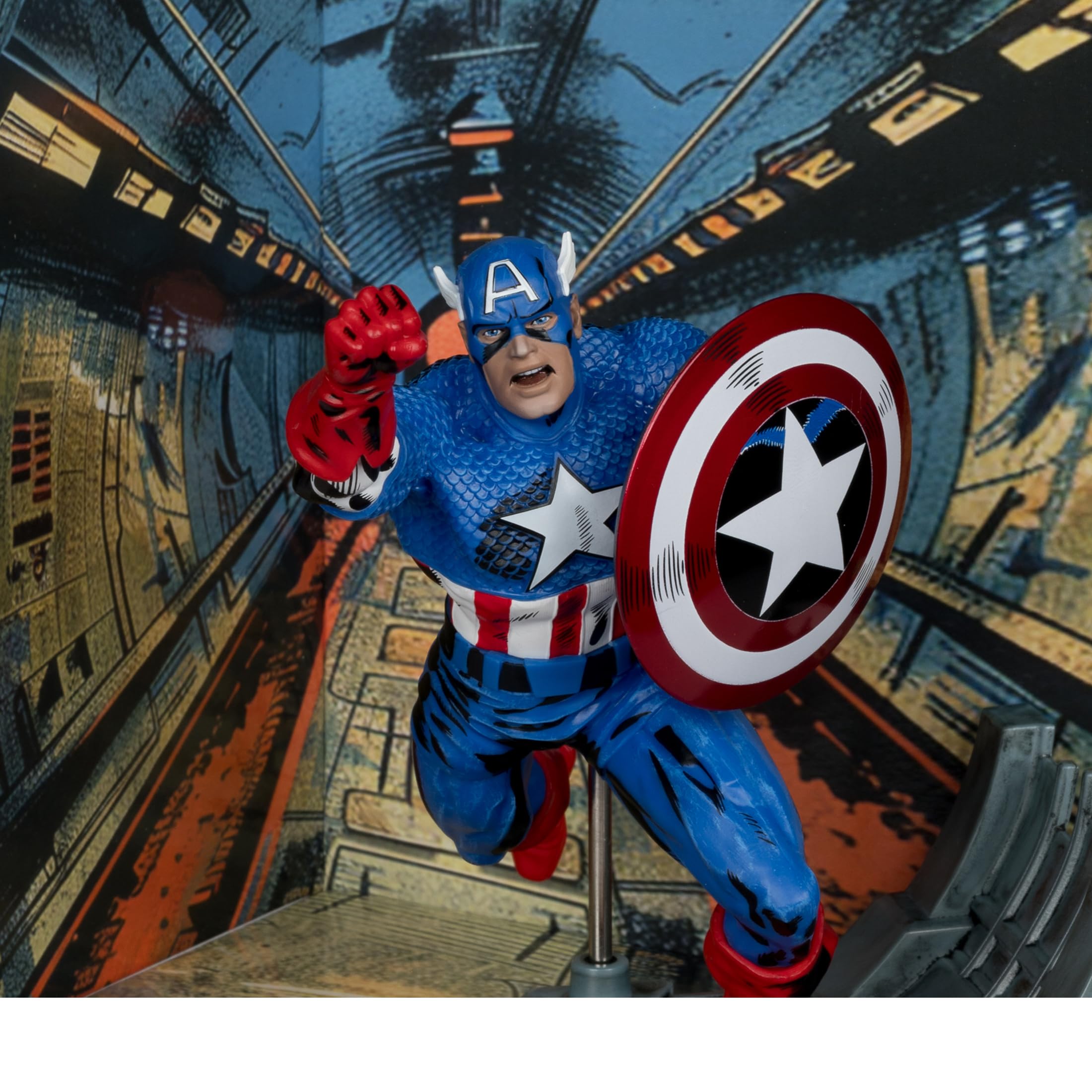 McFarlane Marvel Capitan America 100 statua 1:10 con scena