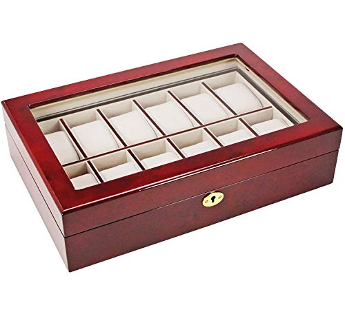 Safe Uhren Schmuck 260 scatola orologi legno 12 posti mogano