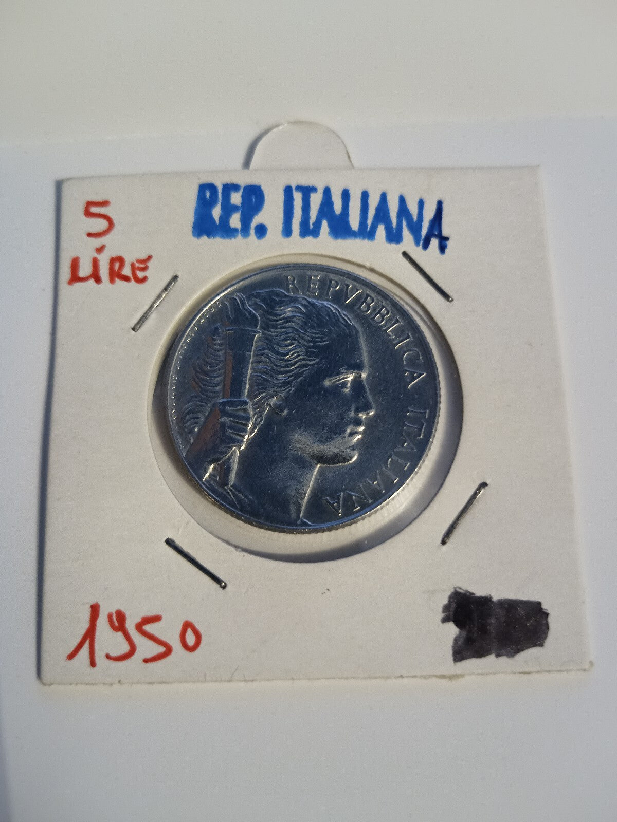 TS Collezionismo Numismatica 5 Lire 1950 Moneta Repubblica Italiana