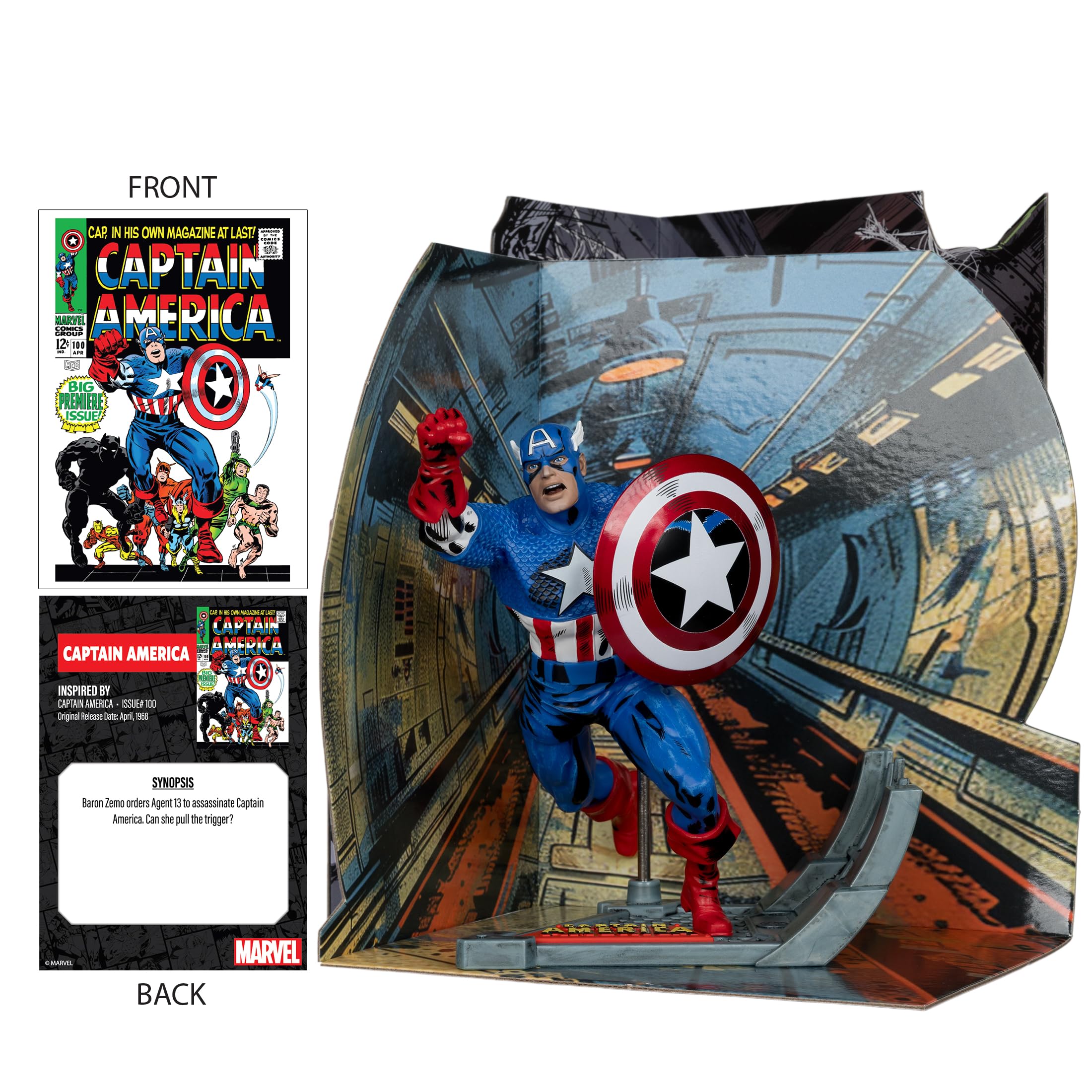 McFarlane Marvel Capitan America 100 statua 1:10 con scena
